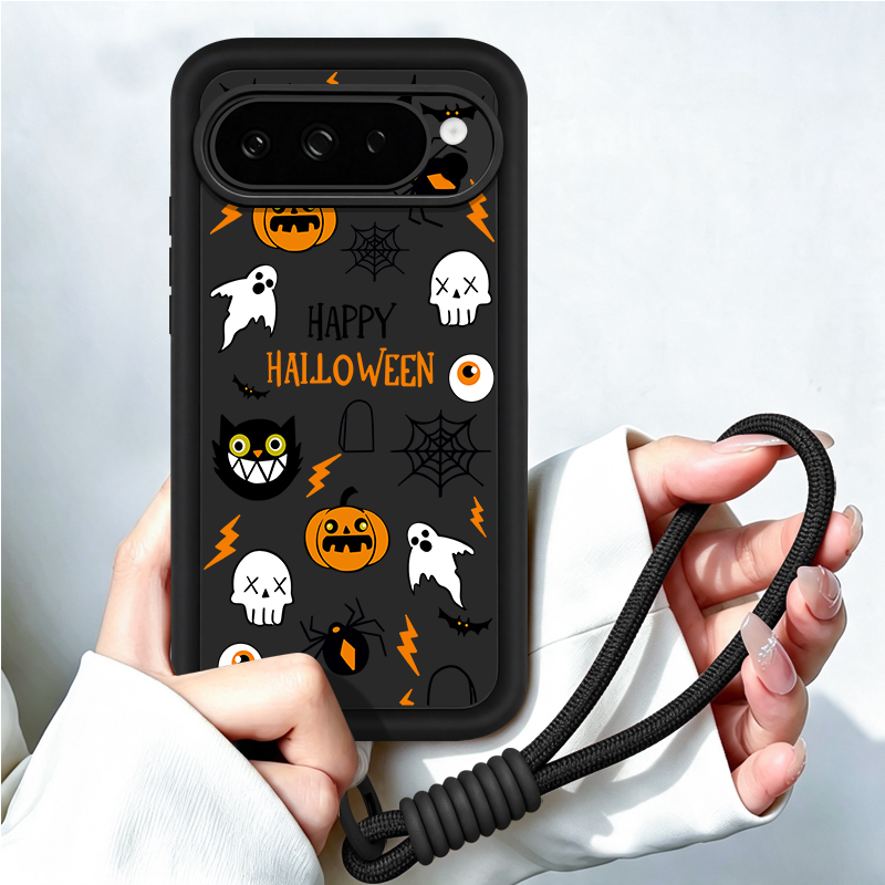 Google Pixel 9 Pro - Coque de téléphone avec motif d’Halloween